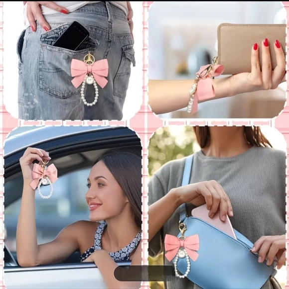 Accessories - NWT Pink Bow and Pearl Keychain/Bag Charm Accessory